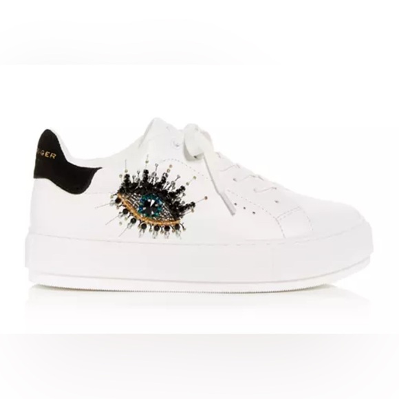 New KURT GEIGER LONDON Women's Laney Eye Embellished Platform Low Top Sneaker - Picture 1 of 11